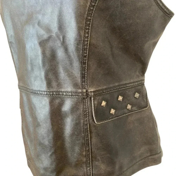 Dollhouse Outfitters Womens Vegan Faux Leather Black Vest Size Large NWT Biker. - Picture 5 of 9